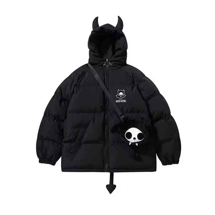 NOVESSELツノフード付きデビルデザイン中綿ジャケット 全1色[品番  