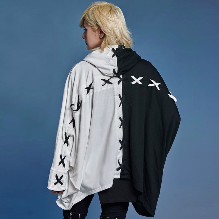 【CIVARIZE】NOVESSEL ノベセル バイカラーポンチョジップパーカー 楽天市場】