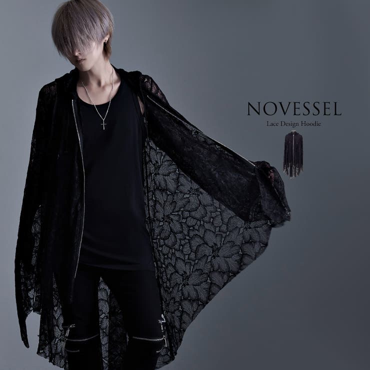 NOVESSEL総フラワーレースジップアップパーカー 全1色 パーカー