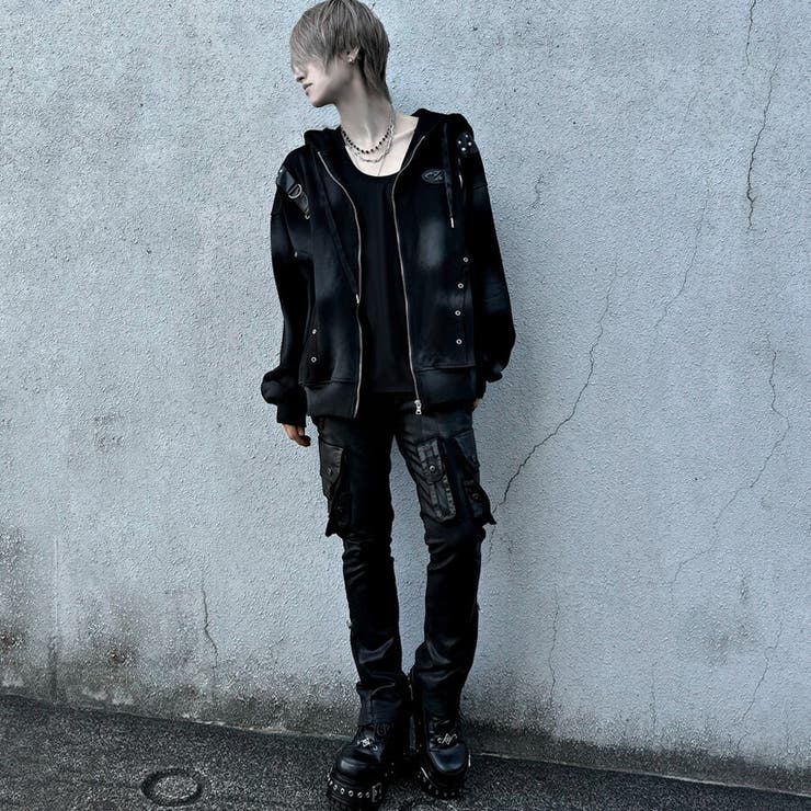 NOVESSELスパイラルZIPコーティングガスマスクカーゴパンツ 全1色[品番