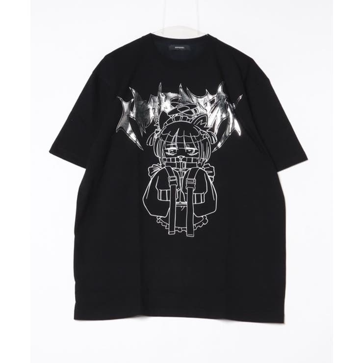 NOVESSEL箔ロゴガールズプリント半袖Tシャツ 全2色 ティーシャツ