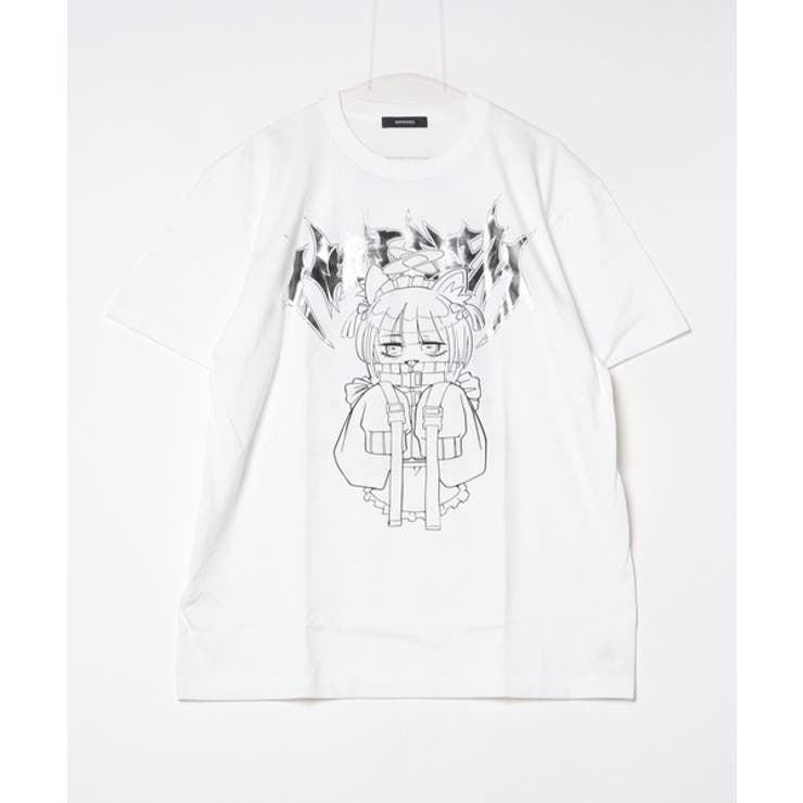 NOVESSEL箔ロゴガールズプリント半袖Tシャツ 全2色 ティーシャツ