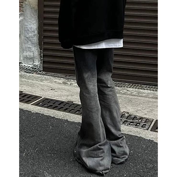 NOVESSEL【ノベセル】グラデーション加工フレアデニムパンツ 全1色 加工デ… | ililil | 詳細画像3 