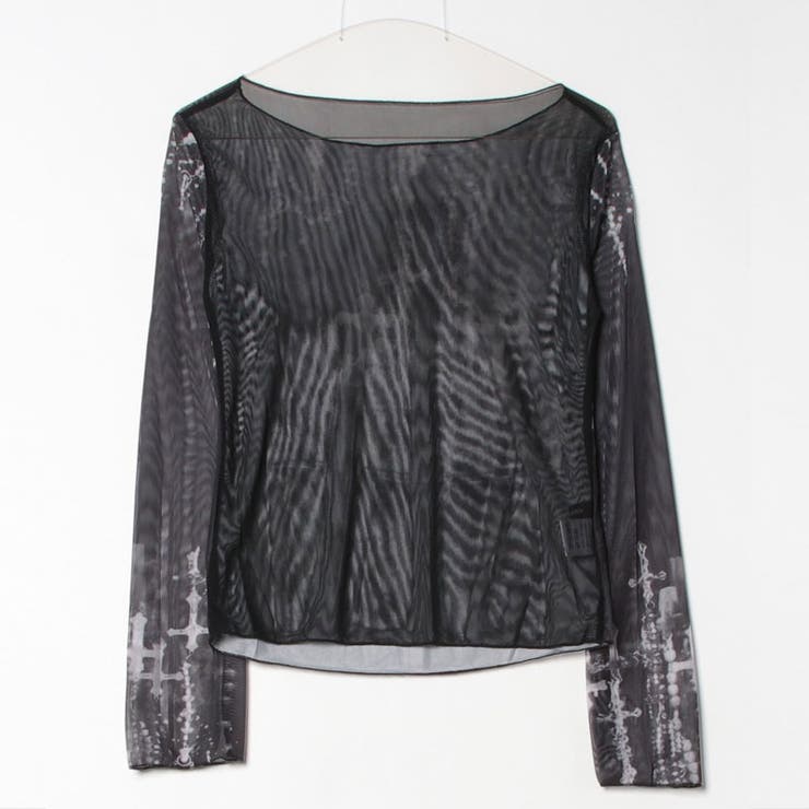 NOVESSELクロス柄シアースキン長袖カットソー 全1色 長袖カットソー | ililil | 詳細画像7 