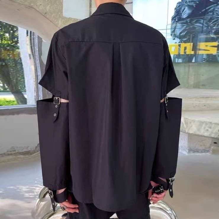 NOVESSELネクタイ付きセパレート長袖シャツ 全1色 ブラック | ililil | 詳細画像5 