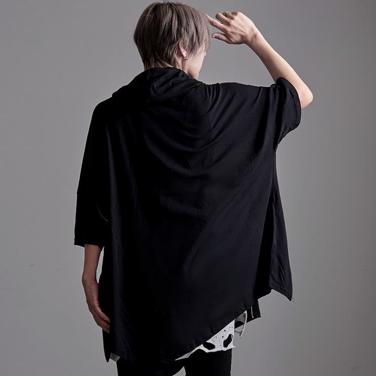 2枚セット　NOVESSEL ドルマンポンチョ NOVESSEL【ノベセル】スカルプリントアシメフードドルマンポンチョ 全1