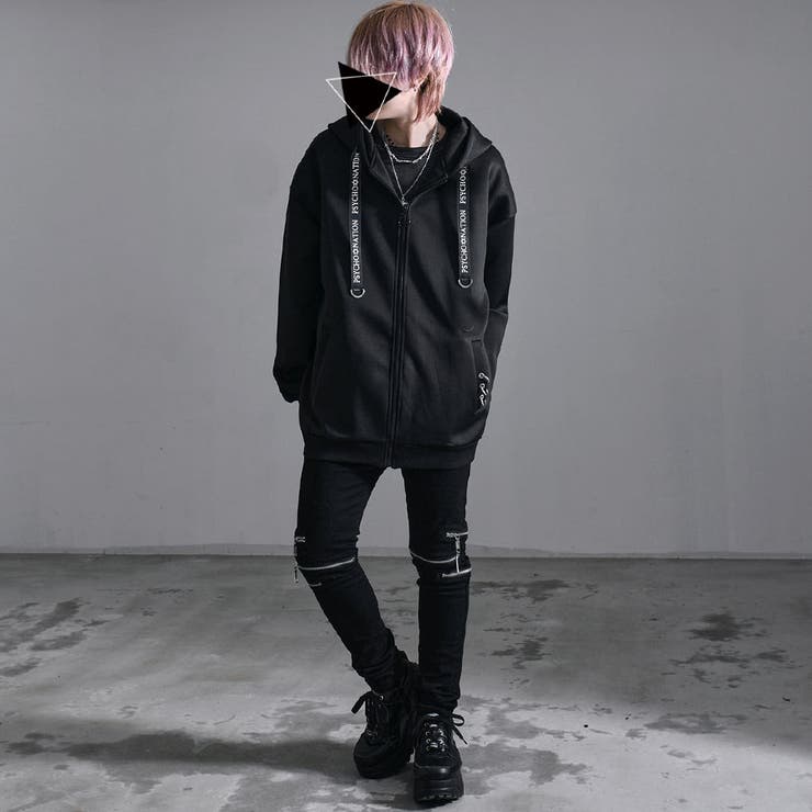 PSYCHO NATIONうさ耳レースアップZIPパーカー 全1色[品番
