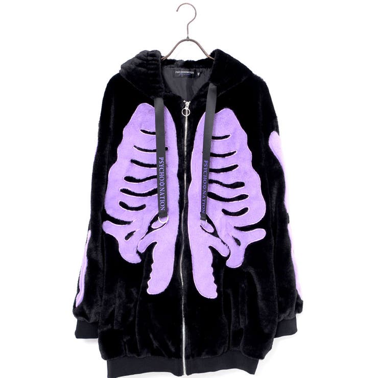 ililil 黒と紫のジッパー付きジャンパー ililil 黒と紫のジッパー付きジャンパー ililil 黒と紫の