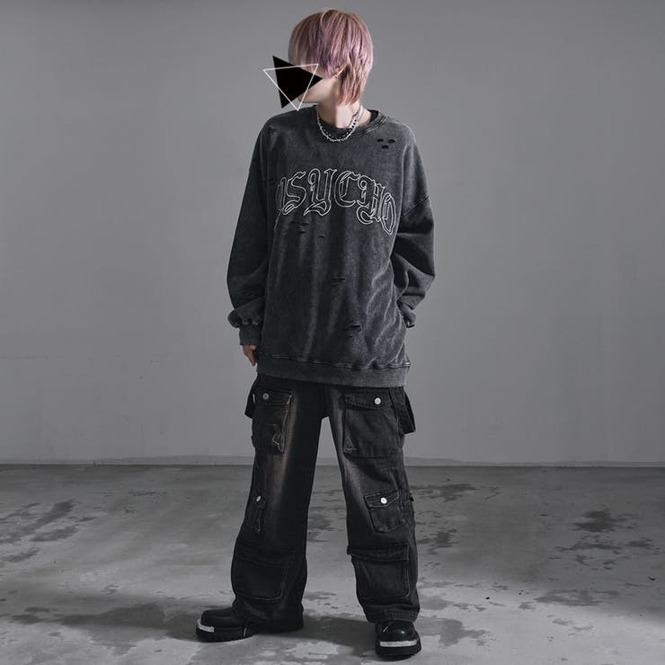 PSYCHO NATION【サイコネーション】 ケミカルダメージトレーナー[品番 