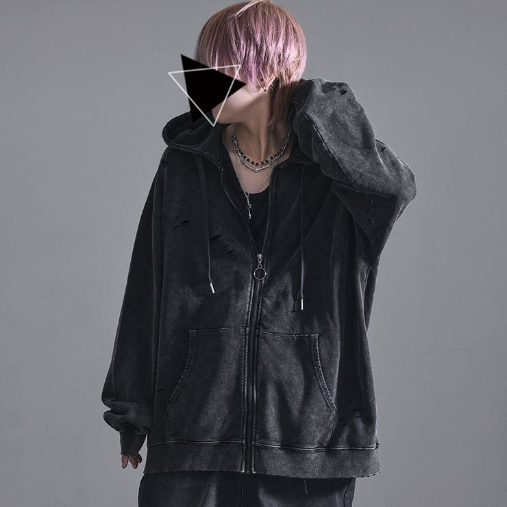 PSYCHO NATION ケミカルダメージZIPパーカー[品番：PBIW0002905