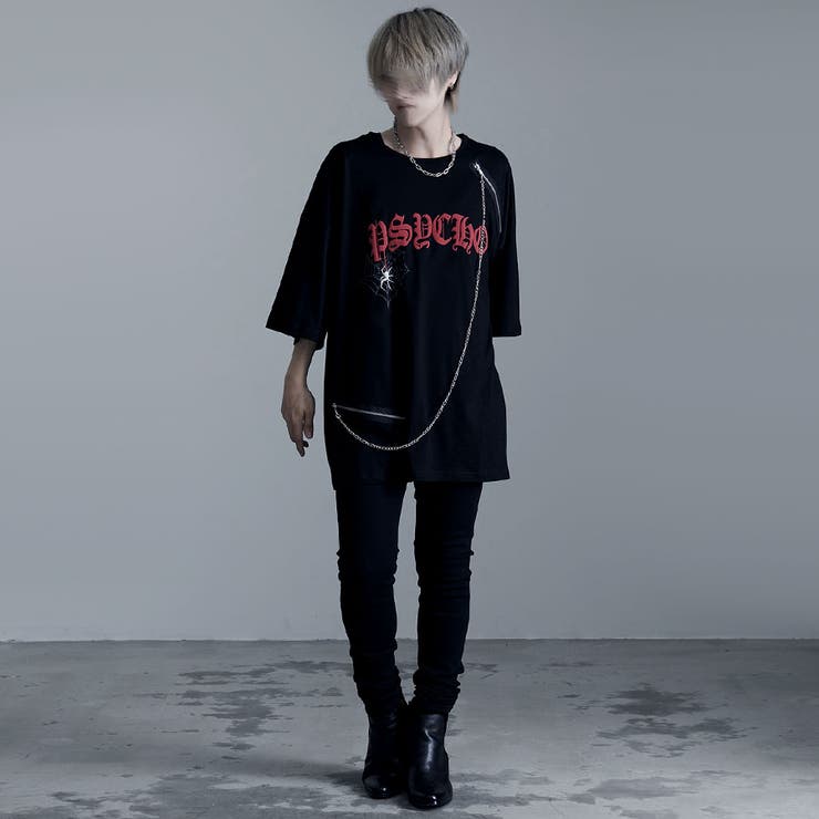 PSYCHO NATIONクルーネック チェーンスパイダーTEE[品番：PBIW0002772 