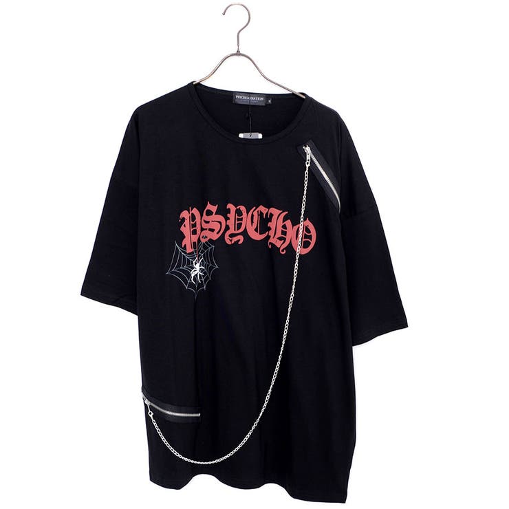リナシメント RINASCIMENTO フロッキーRロゴチェーン柄Tシャツ （Nero） リナシメント RINASCIMENTO フロッキーRロゴチェーン柄Tシャツ