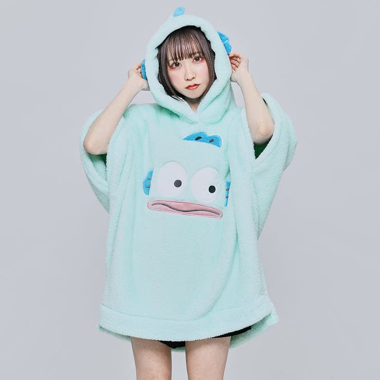 sanrioキャラクターフェイス刺繍ボアフリースポンチョパーカー 全4色 | ililil | 詳細画像14 