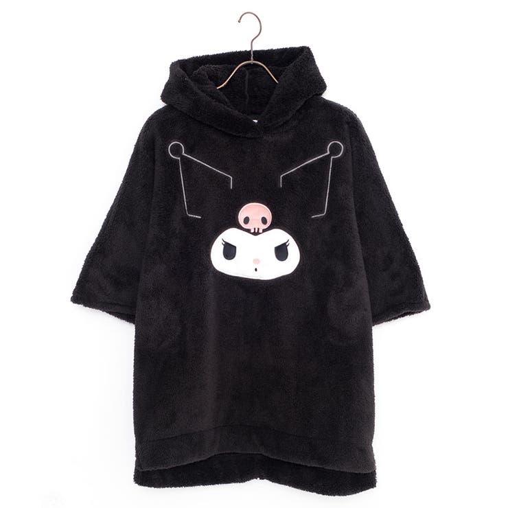 【美品】フリース フーディ ボアポンチョ風 モコモコ ブラック 美品】フリース フーディ ボアポンチョ風 モコモコ ブラック