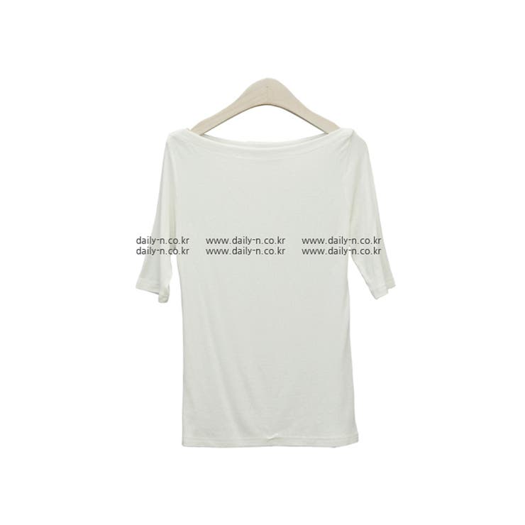 春夏新作！ボートネックTシャツ トップス 5分袖丈[品番