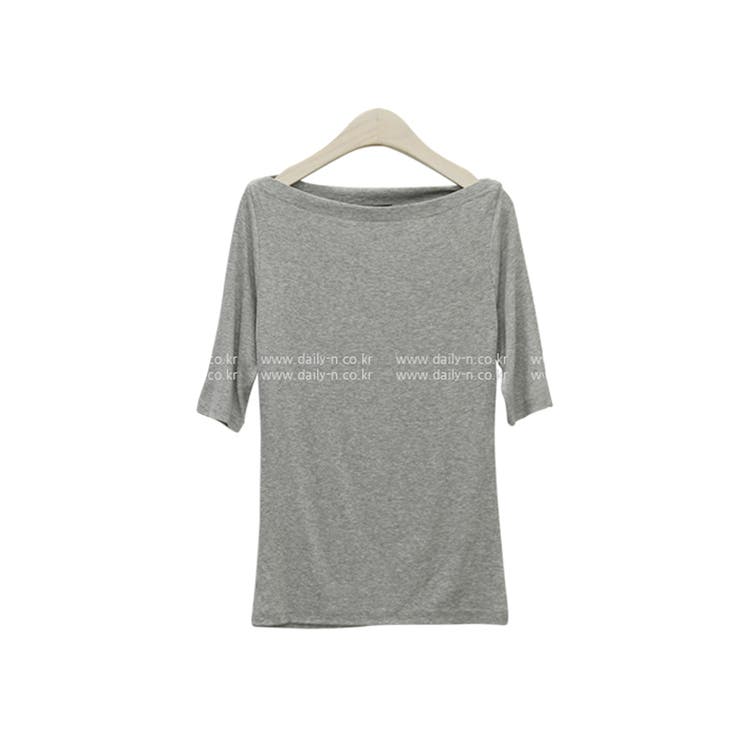 LDKWARE HOBONICHI アイボリー ボートネックTシャツ ElegChic tシャツ ボートネック七分袖プルオーバー レディース