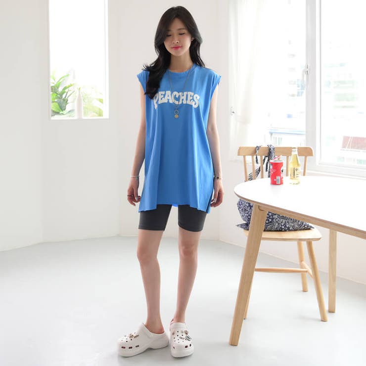 【オープニングセール】 新作 レディース ノースリーブTシャツ[品番：DNJW0001235 半袖Tシャツ