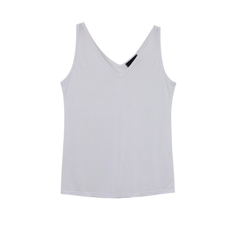 MADISONBLUE ホワイト Vネック タンクトップ MADISONBLUE ホワイト Vネック タンクトップ トップス