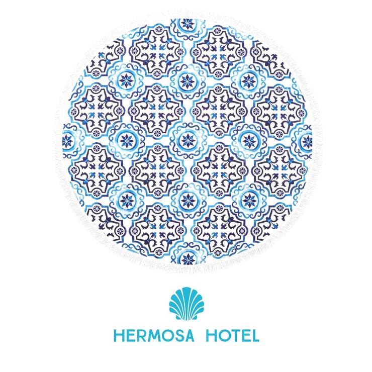 タイル柄フリンジラウンドタオル【HERMOSA HOTEL】 | Dazzy | 詳細画像2 
