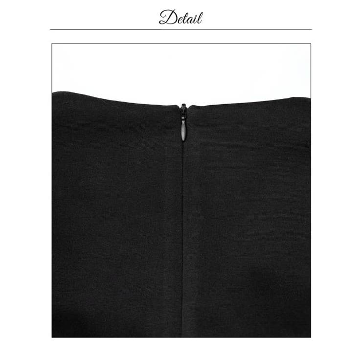 [MOARADY][姉ドレス]脚長効果のVネックビジュー刺繍×タイトラインのロン… | Dazzy | 詳細画像20 