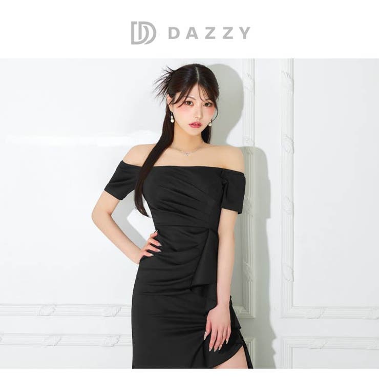 ドレープフリル×大胆スリット♪美脚魅せタイトロング丈キャバドレス[SML 3サイ… | Dazzy | 詳細画像23 