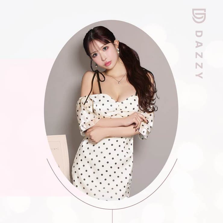 オールドットフレアオフショルAラインミニ丈キャバドレス[SML 3サイズ展開][… | Dazzy | 詳細画像20 