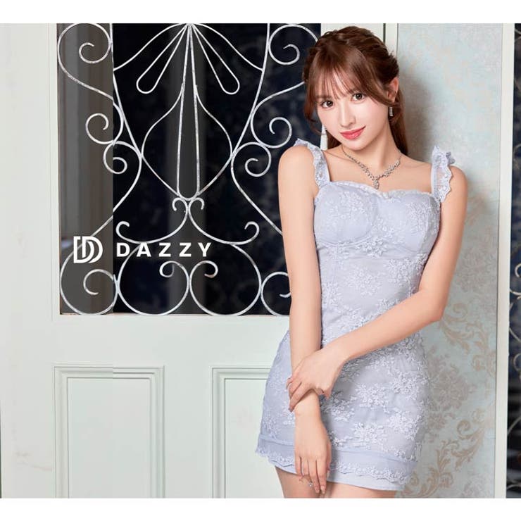 大人上品フラワー刺繍キャミソールフリルタイトミニ丈キャバドレス[SML 3サイズ… | Dazzy | 詳細画像19 