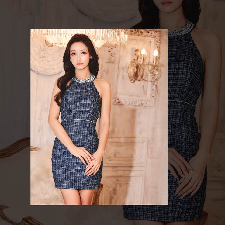 視線を奪う大胆背中見せ肩出しホルターネックタイトミニ丈キャバドレス[SML 3サ… | Dazzy | 詳細画像23 