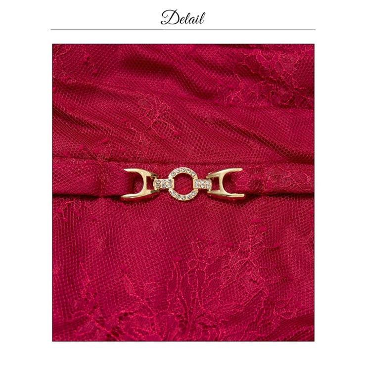 ベルトモチーフ付き高見え総レースオフショルタイトミニ丈キャバドレス[SML 3サ… | Dazzy | 詳細画像23 