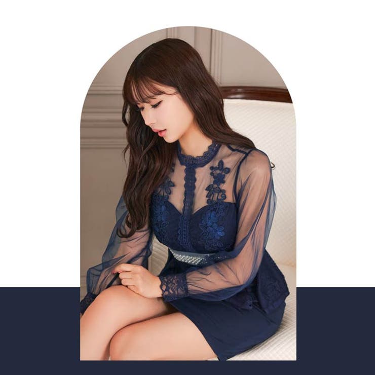 着た瞬間《美くびれ》爆誕ペプラムシアー長袖タイトミニ丈キャバドレス[M～LL 3… | Dazzy | 詳細画像28 