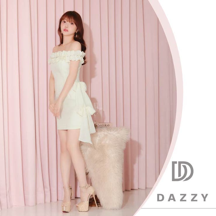 華やか顔魅せフリル×存在感与えるサイドリボンのワンショルタイトミニ丈キャバドレス… | Dazzy | 詳細画像27 
