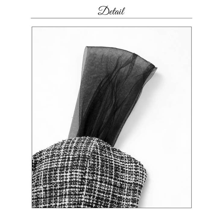 谷間魅せ×脚長効果♪ビジューボタンが煌めくシアーノースリーブタイトミニ丈キャバド… | Dazzy | 詳細画像25 
