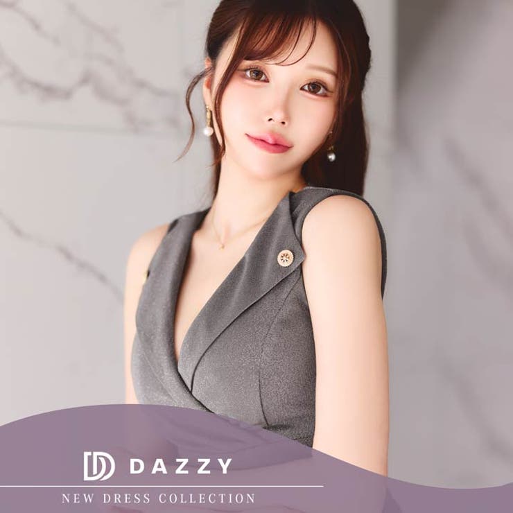 人気No 1のグレー×輝くラメで上品魅せ♪深めVネックが色っぽいプリーツAライン… | Dazzy | 詳細画像20 
