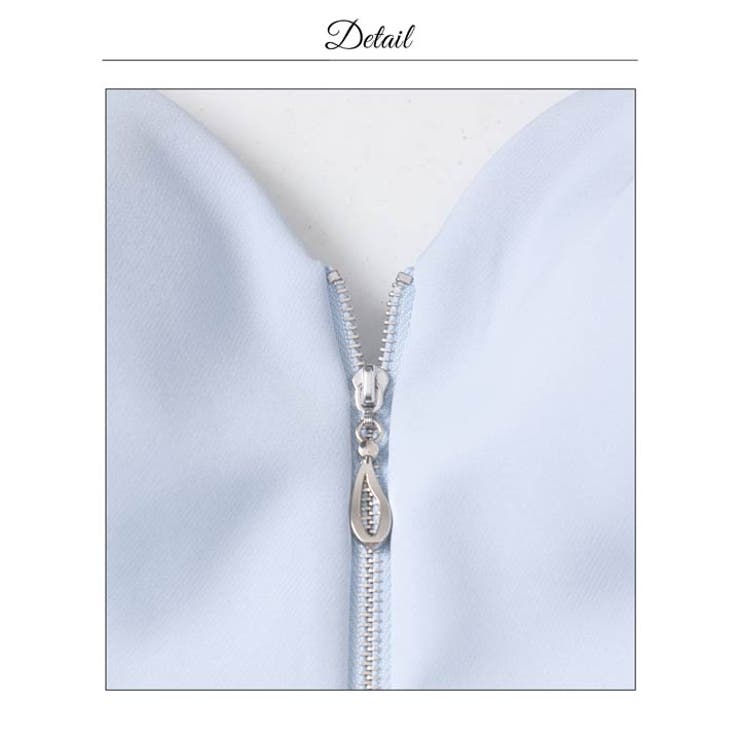 ビジュー煌めくキャミソール胸元ジップ細魅せプリーツAラインミニ丈キャバドレス[S… | Dazzy | 詳細画像25 