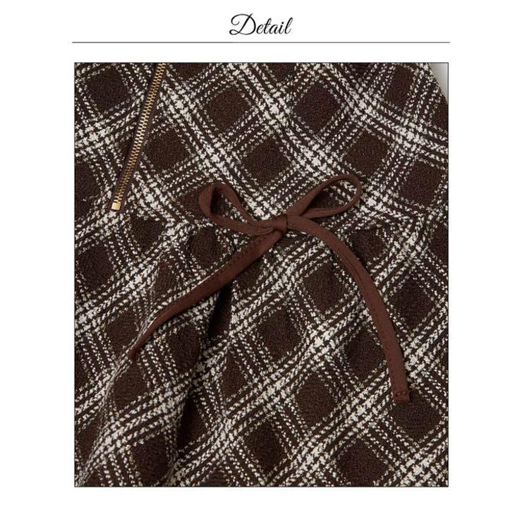 人気のチェックとホルターネック谷間ジップツイードAラインミニ丈キャバドレス[SM… | Dazzy | 詳細画像22 