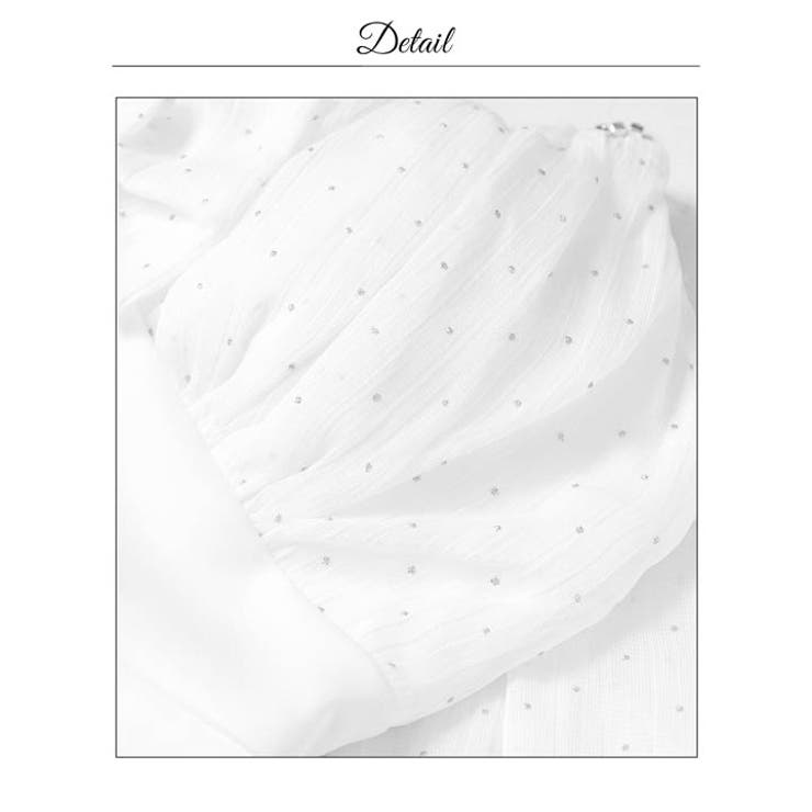 [伊藤桃々着用]ビジューストーン煌めくフリルオフショルタイトミニ丈キャバドレス | Dazzy | 詳細画像20 