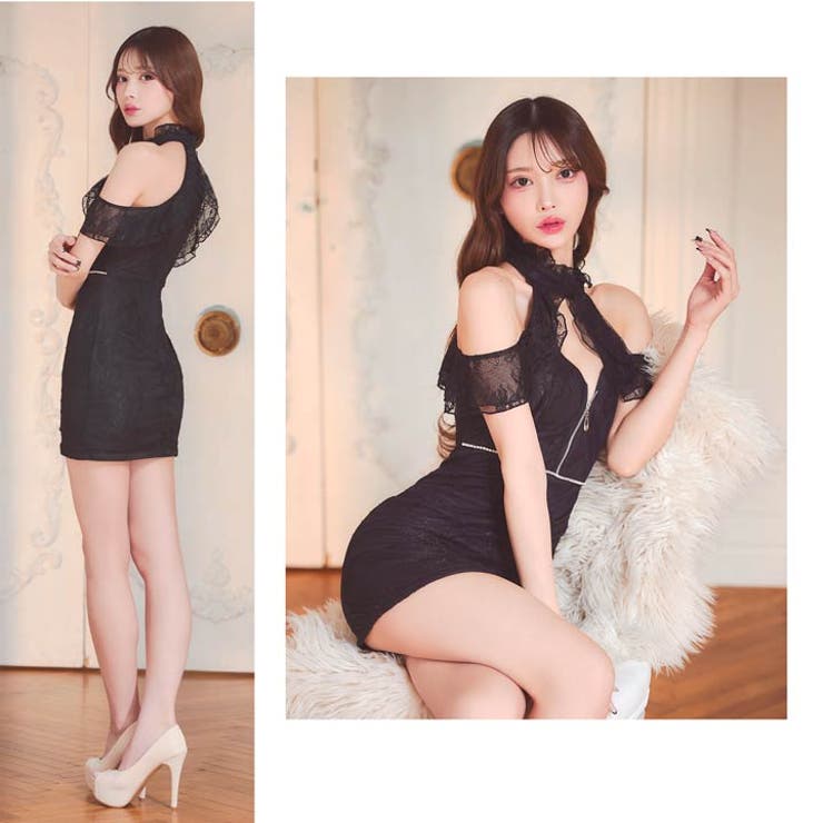 谷間ジップ×大胆カットアウトで視線独占♪総レース＆ビジューで主役級に上品SEXX… | Dazzy | 詳細画像23 