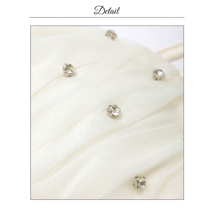 [伊藤桃々着用]ビジューオフショルリボン谷間ジップチュール袖タイトミニ丈キャバド… | Dazzy | 詳細画像21 
