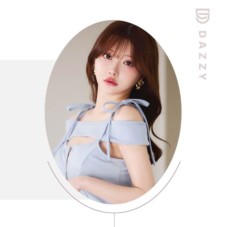 ラメビジュー×谷間ジップ♪オフショルとプリーツで華奢魅せあざと肌魅せAラインミニ… | Dazzy | 詳細画像25 