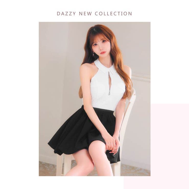 私服でも着れちゃうバイカラーで今っぽ♪谷間ジップ×ふんわりお尻も隠すアメスリAラ… | Dazzy | 詳細画像30 