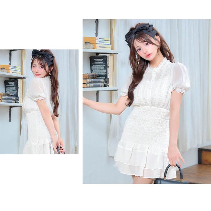 ワンピース パフスリーブ シャーリング | Dazzy | 詳細画像13 