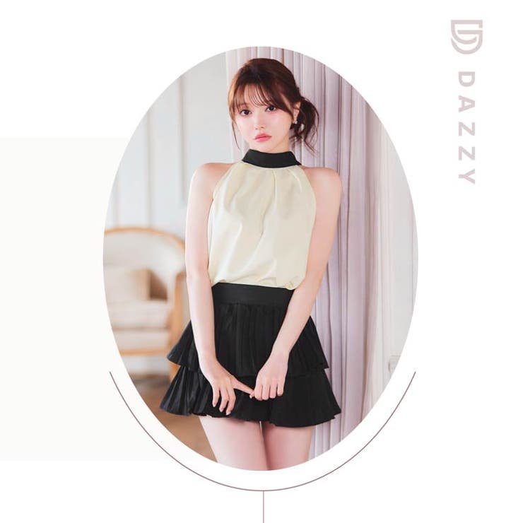 イイ女は後姿でも魅せるリボンホルターネックトップス＆ミニティアードスカートセット… | Dazzy | 詳細画像25 