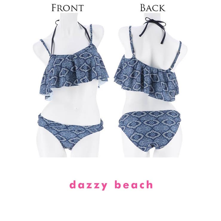 ペイズリー柄フリルビキニ 水着[品番：DY000013542]｜Dazzy