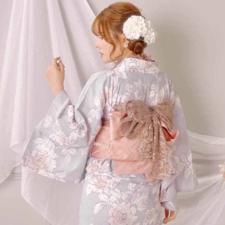 dazzy ゆかた 3点SET]淡紫地×牡丹柄浴衣【YUKATA by dazzy】[品番
