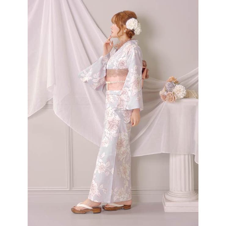 3点SET]淡紫地×牡丹柄浴衣【YUKATA by dazzy】[品番