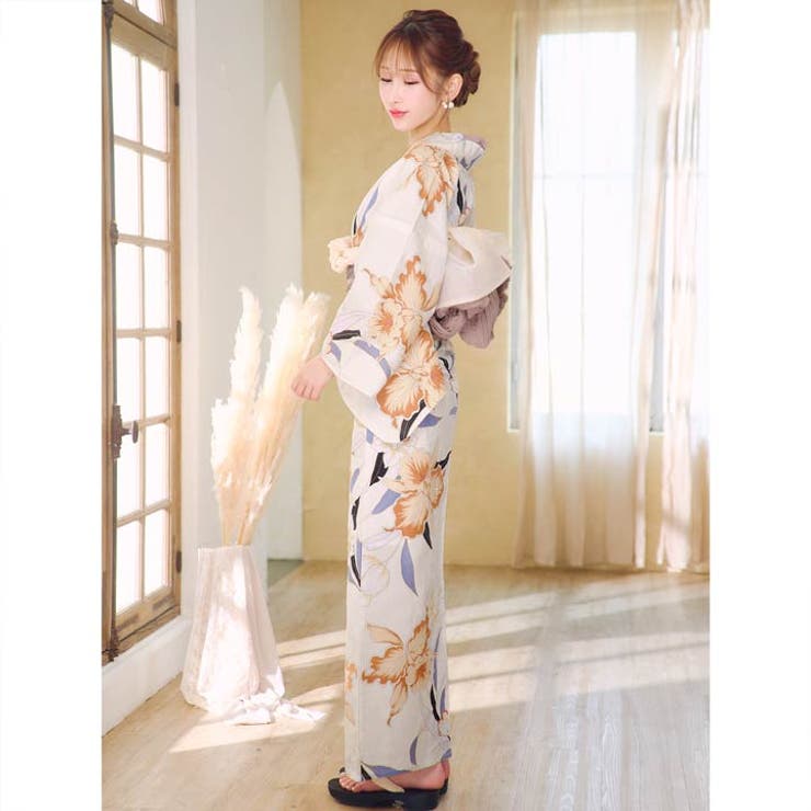 3点SET]淡色水仙柄浴衣【YUKATA by dazzy】[品番：DY000028593