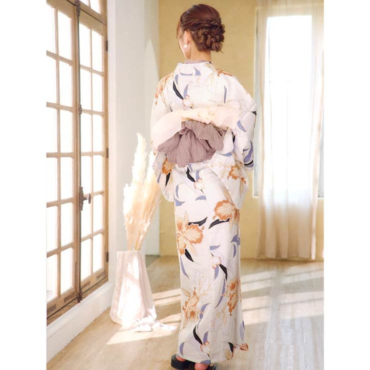 3点SET]淡色水仙柄浴衣【YUKATA by dazzy】[品番：DY000028593