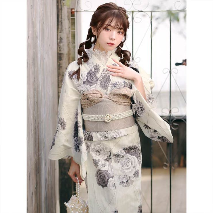 3点SET]アンティーク薔薇柄浴衣【YUKATA by dazzy】[品番