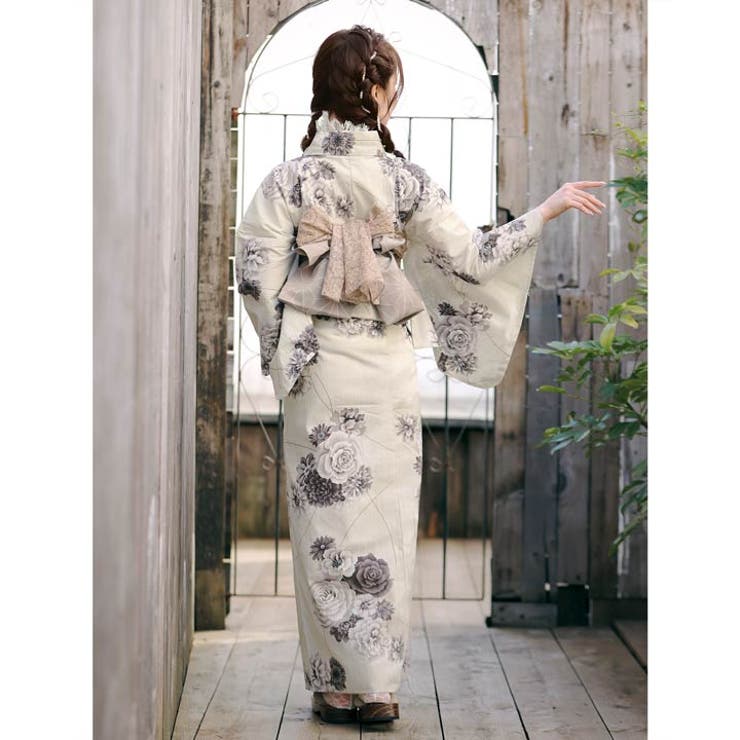 [3点SET]アンティーク薔薇柄浴衣【YUKATA by dazzy】