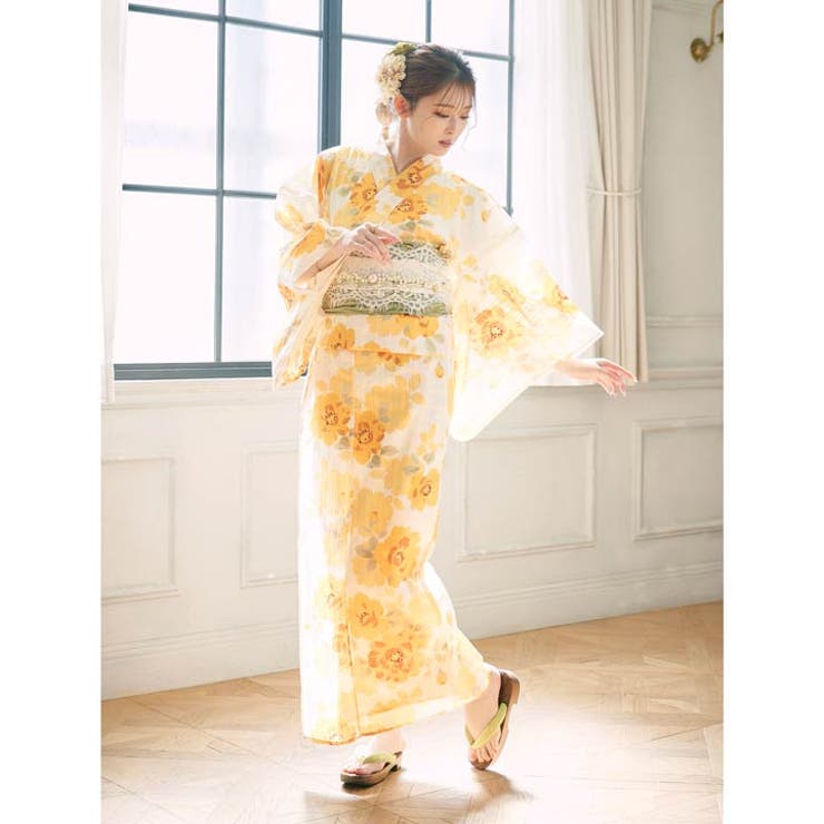 3点SET]ブライトレトロ牡丹柄浴衣【YUKATA by dazzy】[品番